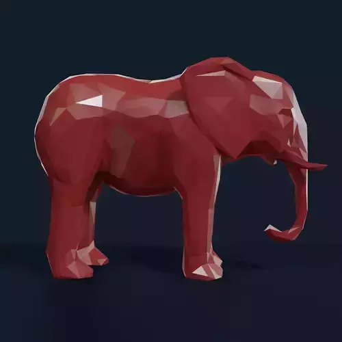 Low Poly Elephant polygonal Low-poly 3D model