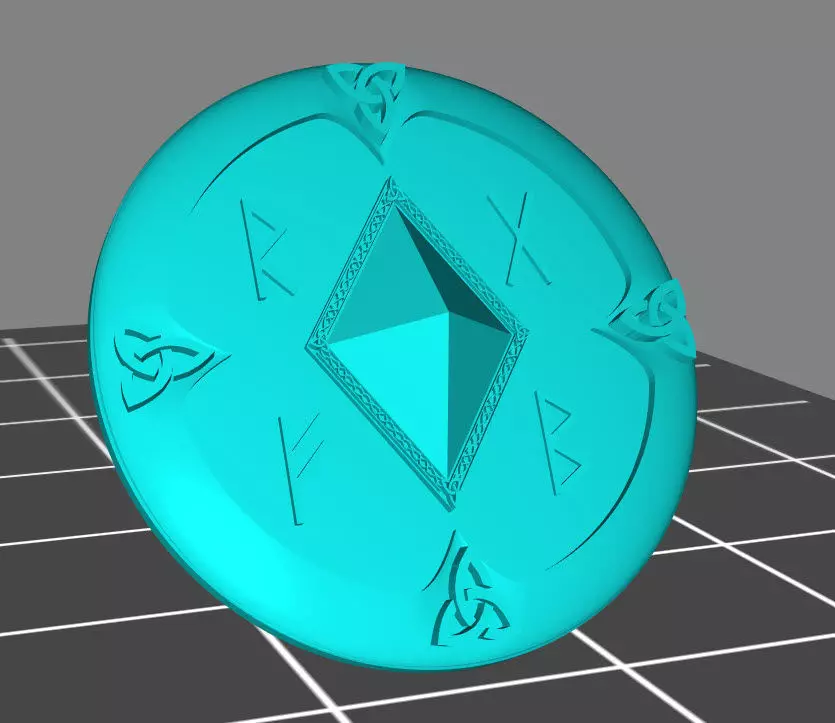 Wolf marine style viking storm shield with diamond 3 3D print model_0