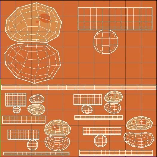 Mushrom table and seats 3D model_3
