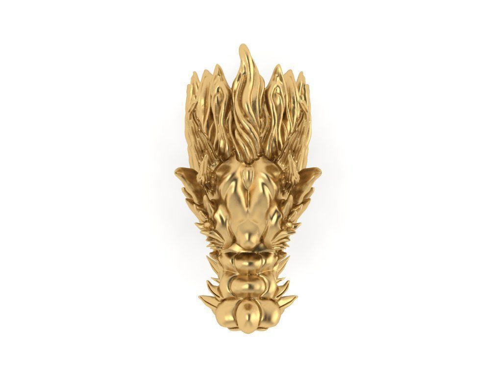3D Printable oriental Chinese Dragon head 3D print model 3D print model_3