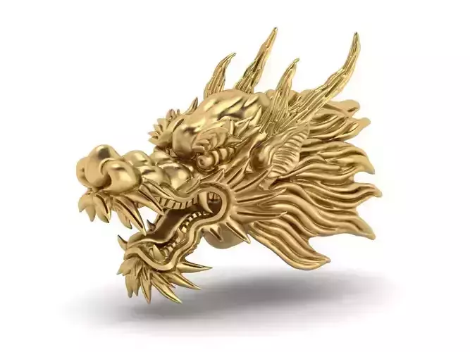 3D Printable oriental Chinese Dragon head 3D print model 3D print model 3D Printable oriental Chinese Dragon head 3D print model 3D print model