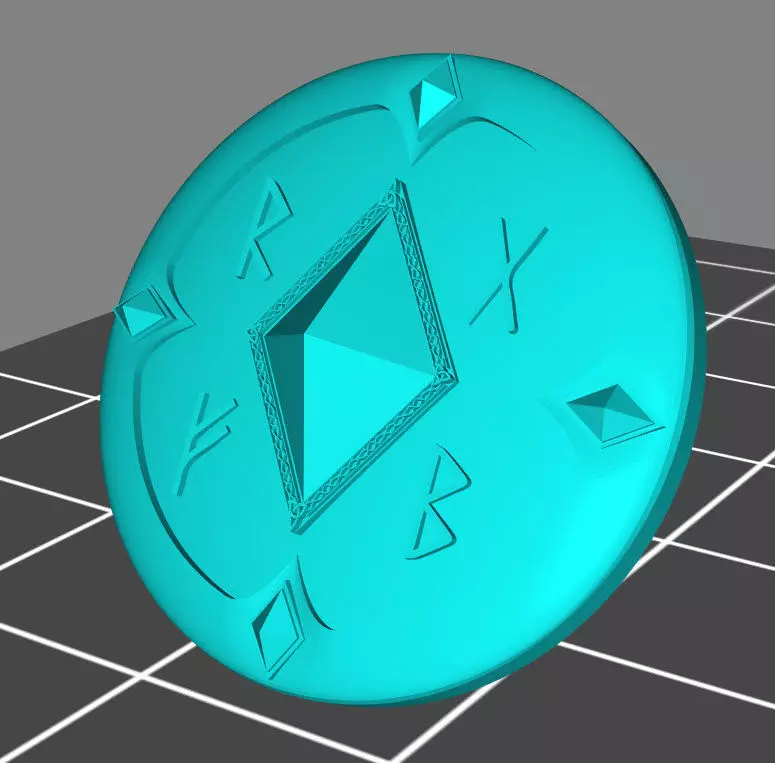 Wolf marine style viking storm shield with diamond 2 3D print model_0