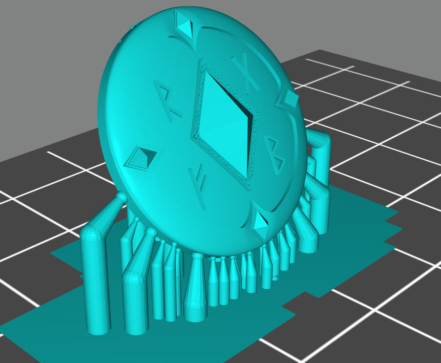 Wolf marine style viking storm shield with diamond 2 3D print model_2