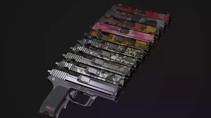 HK USP GameReady Low-poly 3D model
