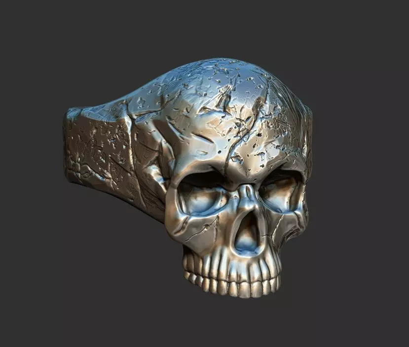Skull Ring 3D print model_0