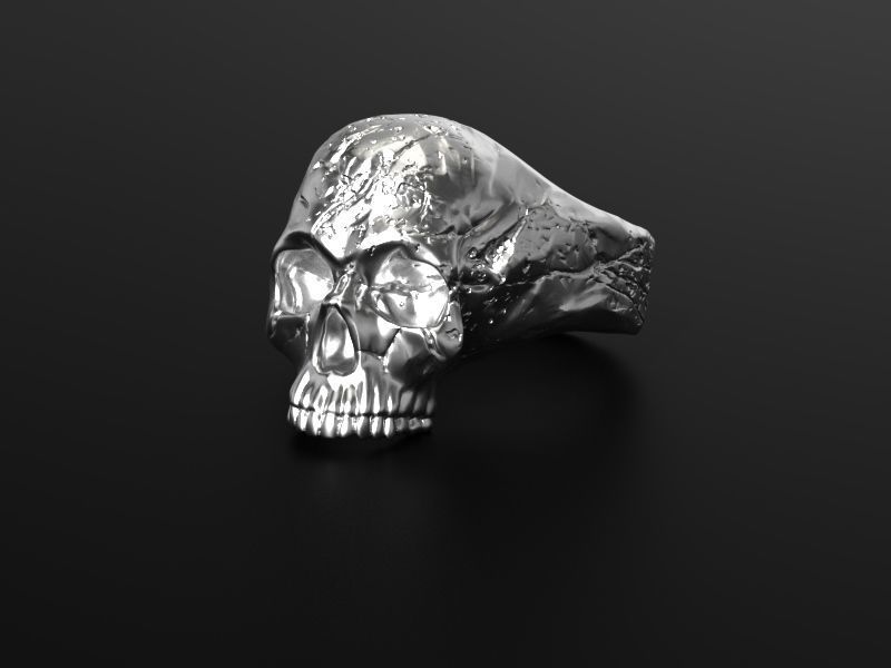 Skull Ring 3D print model_2