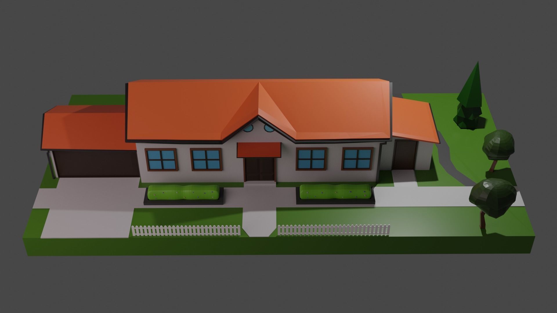 House Cartoon style 3D model Low-poly 3D model_1