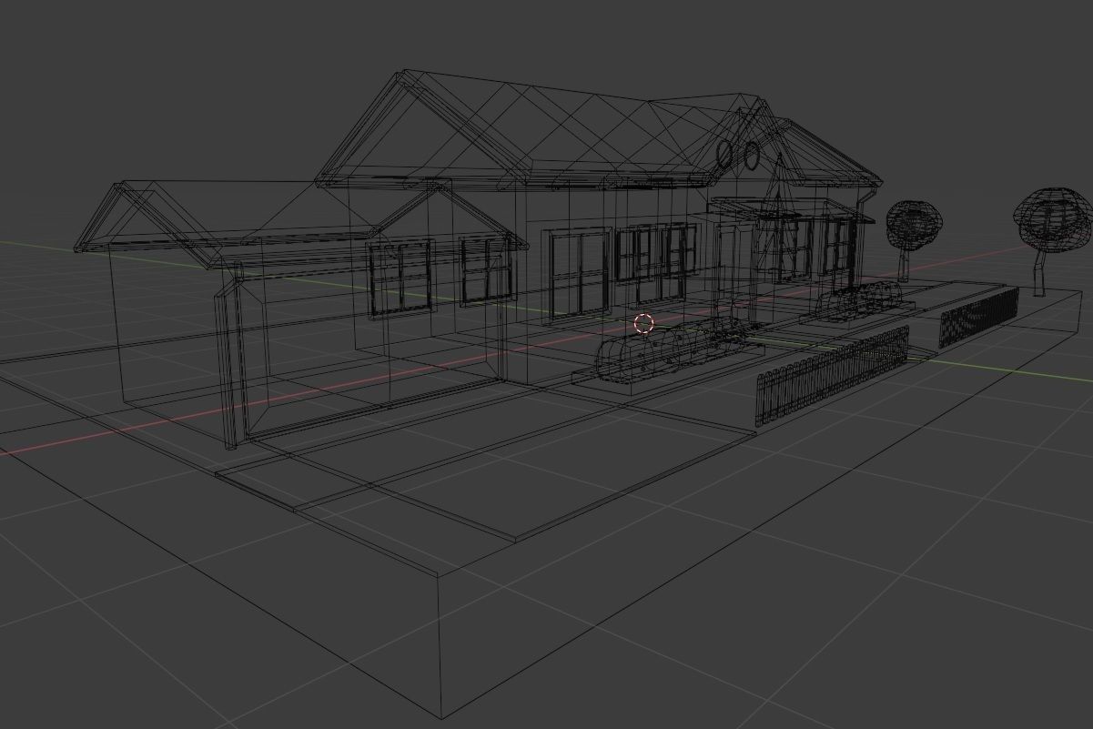 House Cartoon style 3D model Low-poly 3D model_2