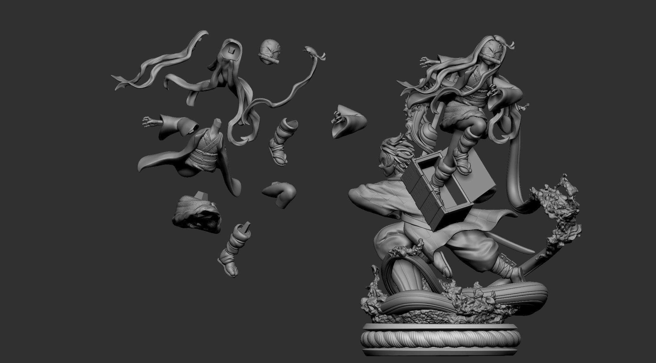 Tanjiro and Nezuko 3D print model_5