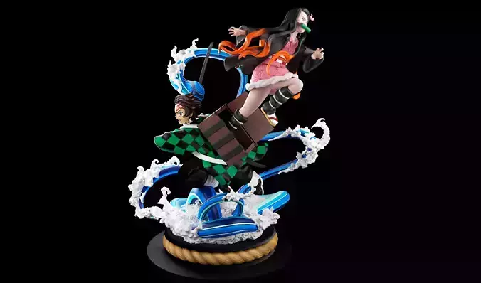 Tanjiro and Nezuko 3D print model