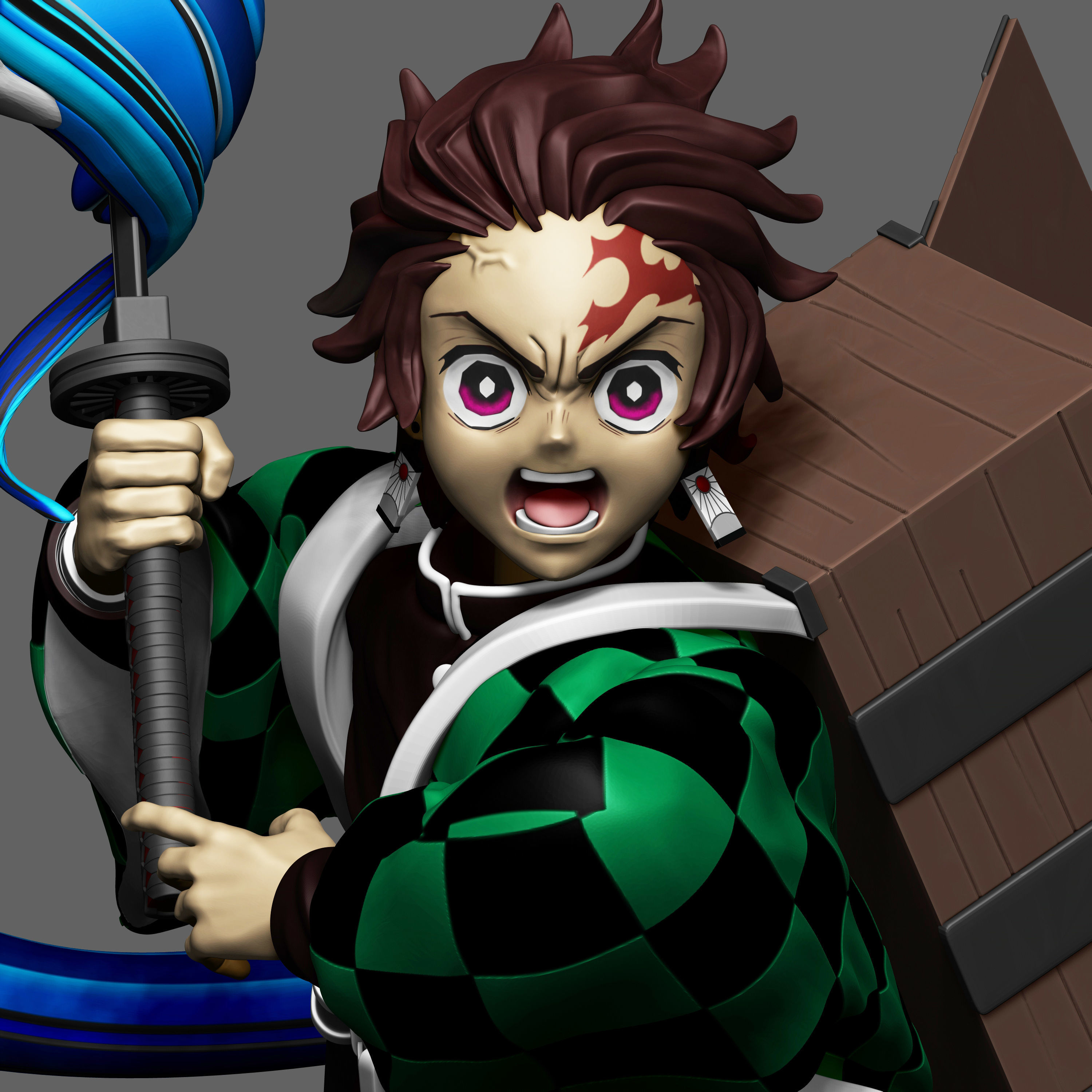 Tanjiro and Nezuko 3D print model_4