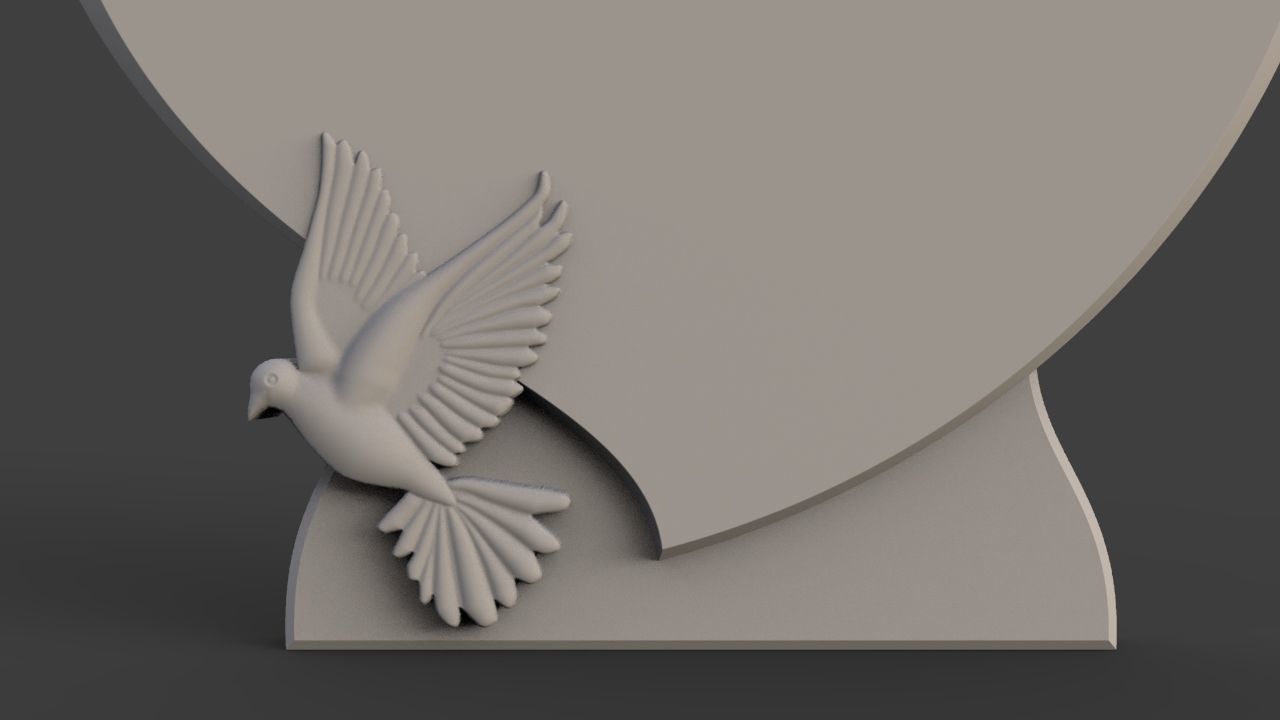 Memorial tombstone 3D print model_3