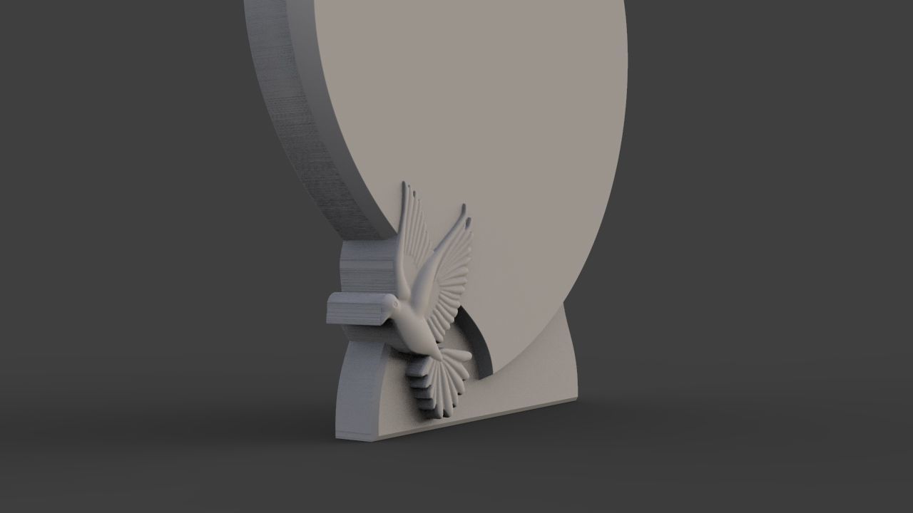 Memorial tombstone 3D print model_2