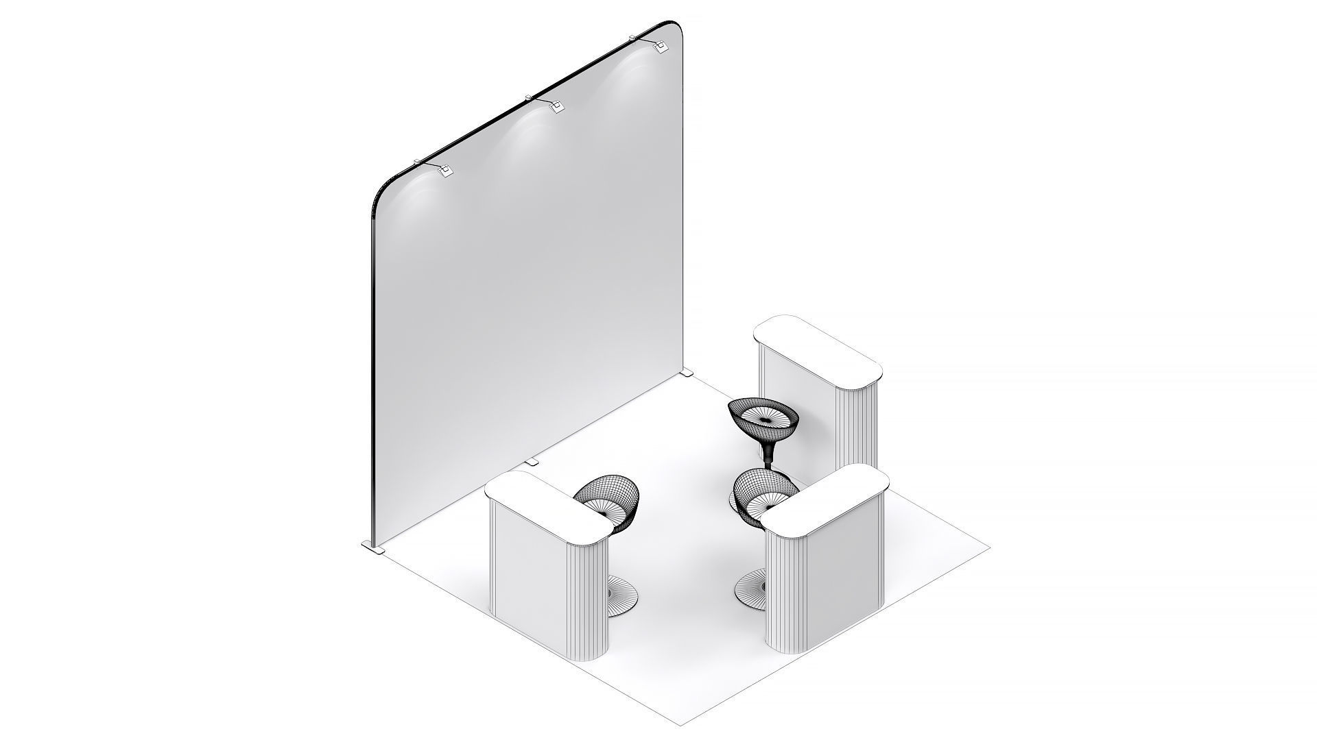 Exhibition booth 10x10ft 3DM003 3D model_6