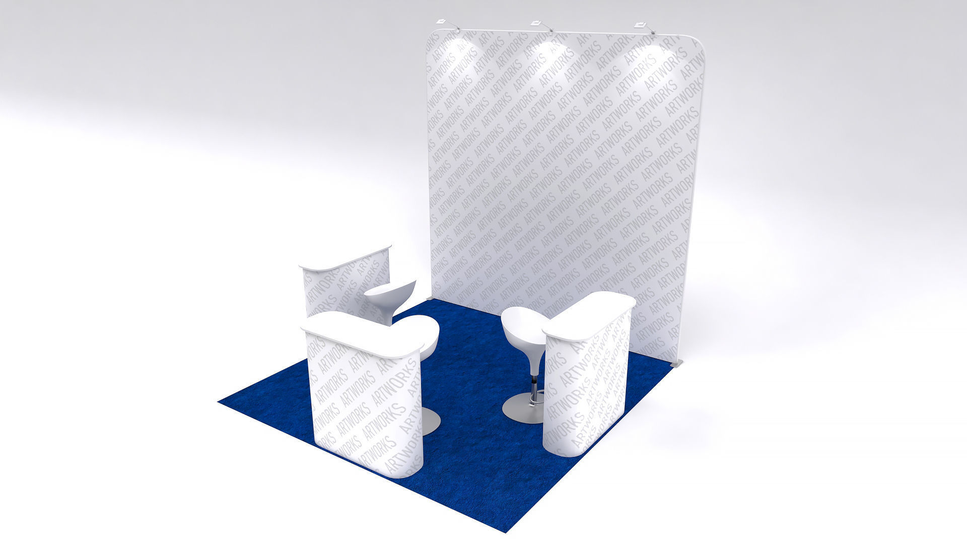 Exhibition booth 10x10ft 3DM003 3D model_3