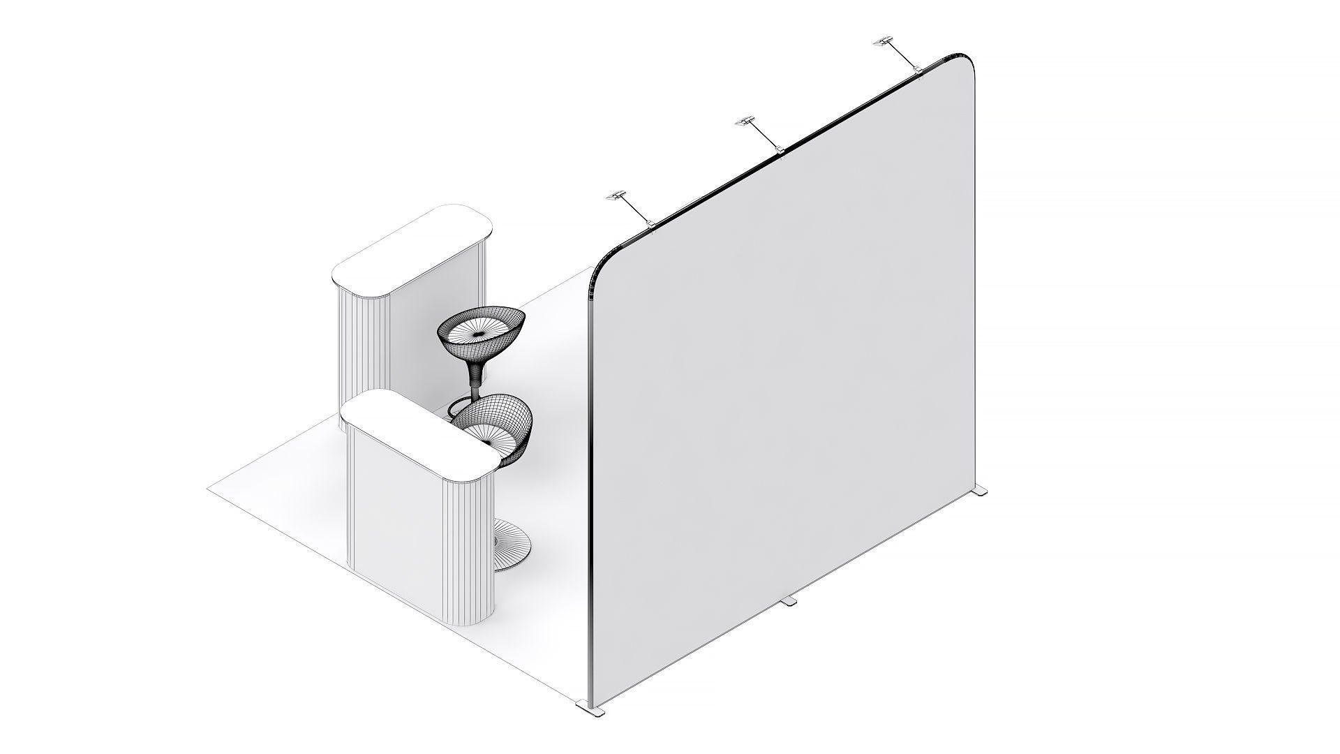 Exhibition booth 10x10ft 3DM003 3D model_7