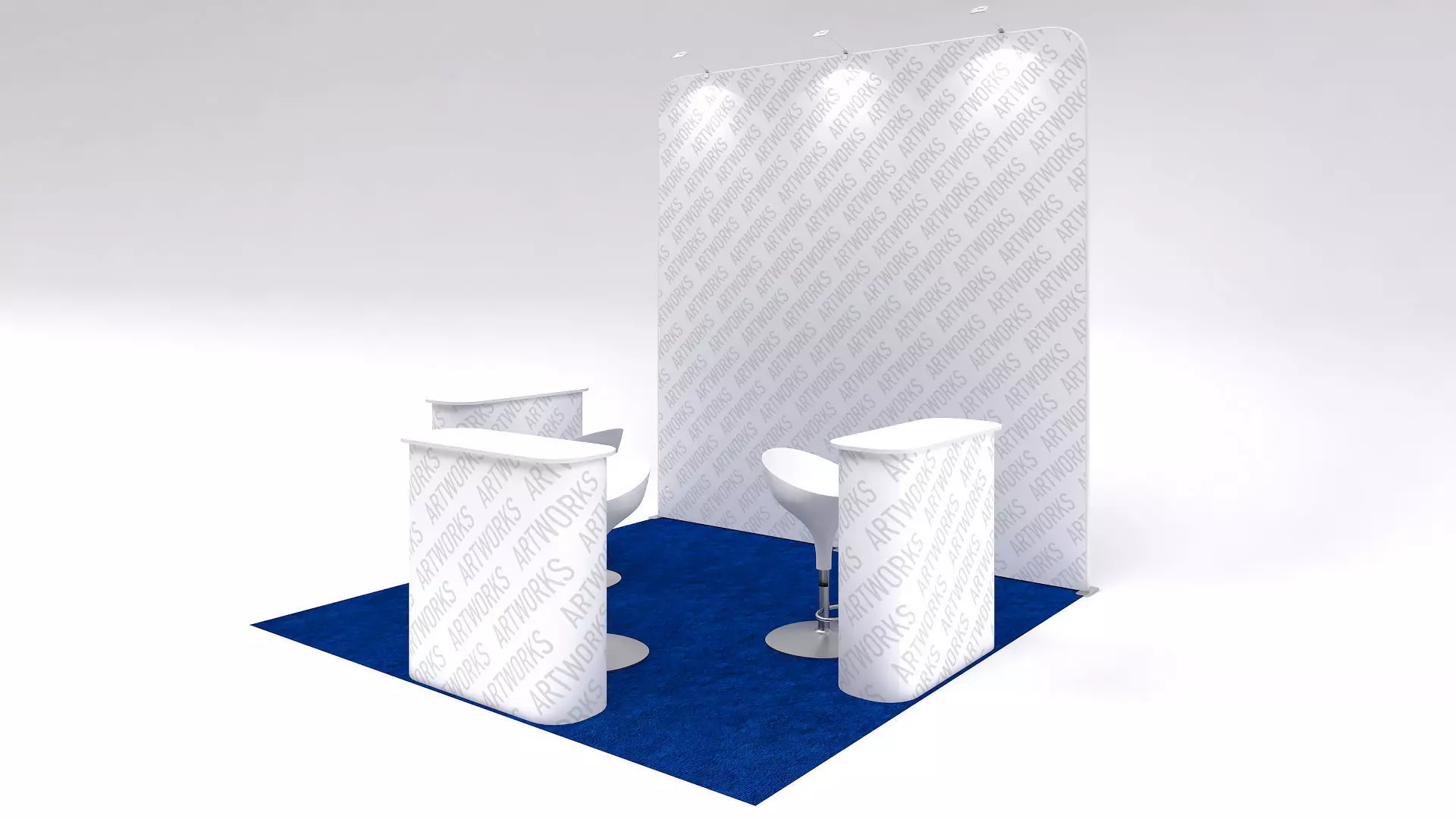Exhibition booth 10x10ft 3DM003 3D model_0