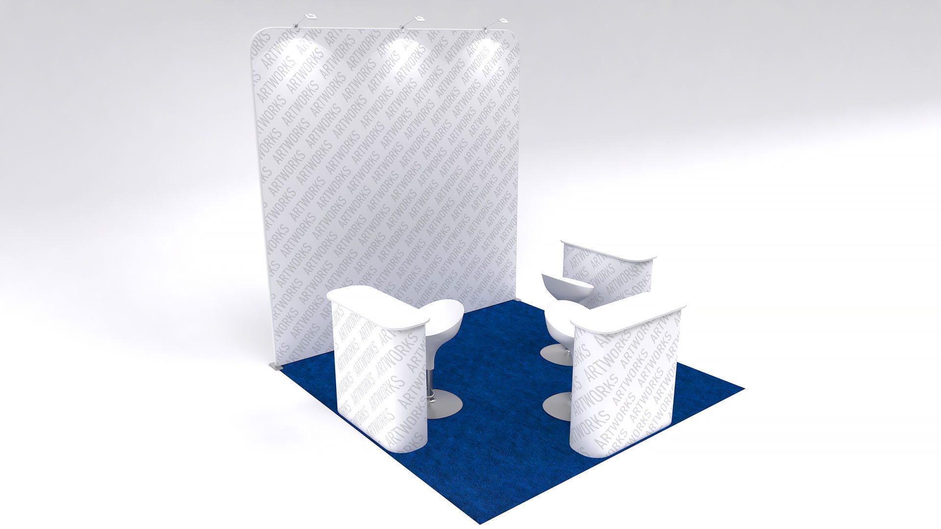 Exhibition booth 10x10ft 3DM003 3D model_4