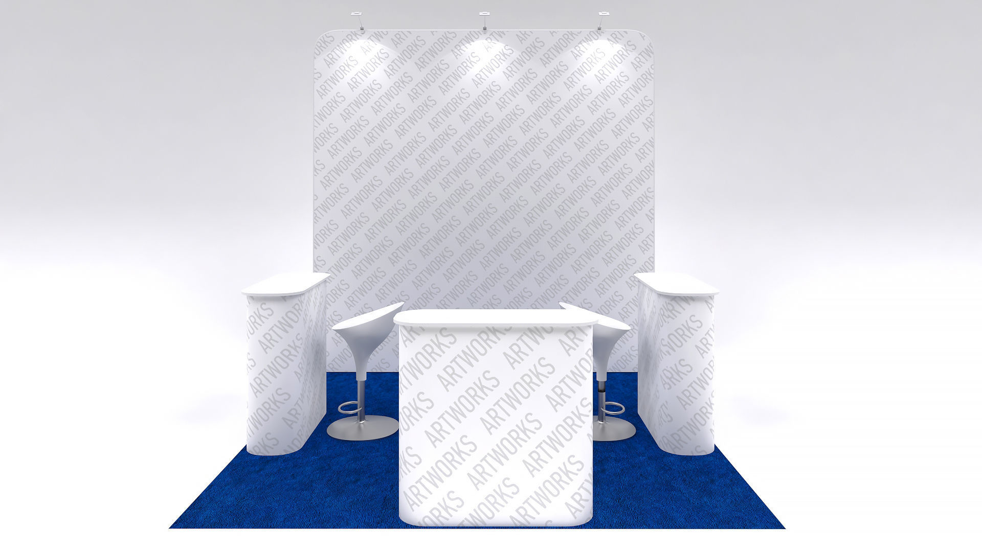 Exhibition booth 10x10ft 3DM003 3D model_1