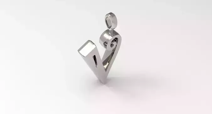 V Letter Pendant Platinum