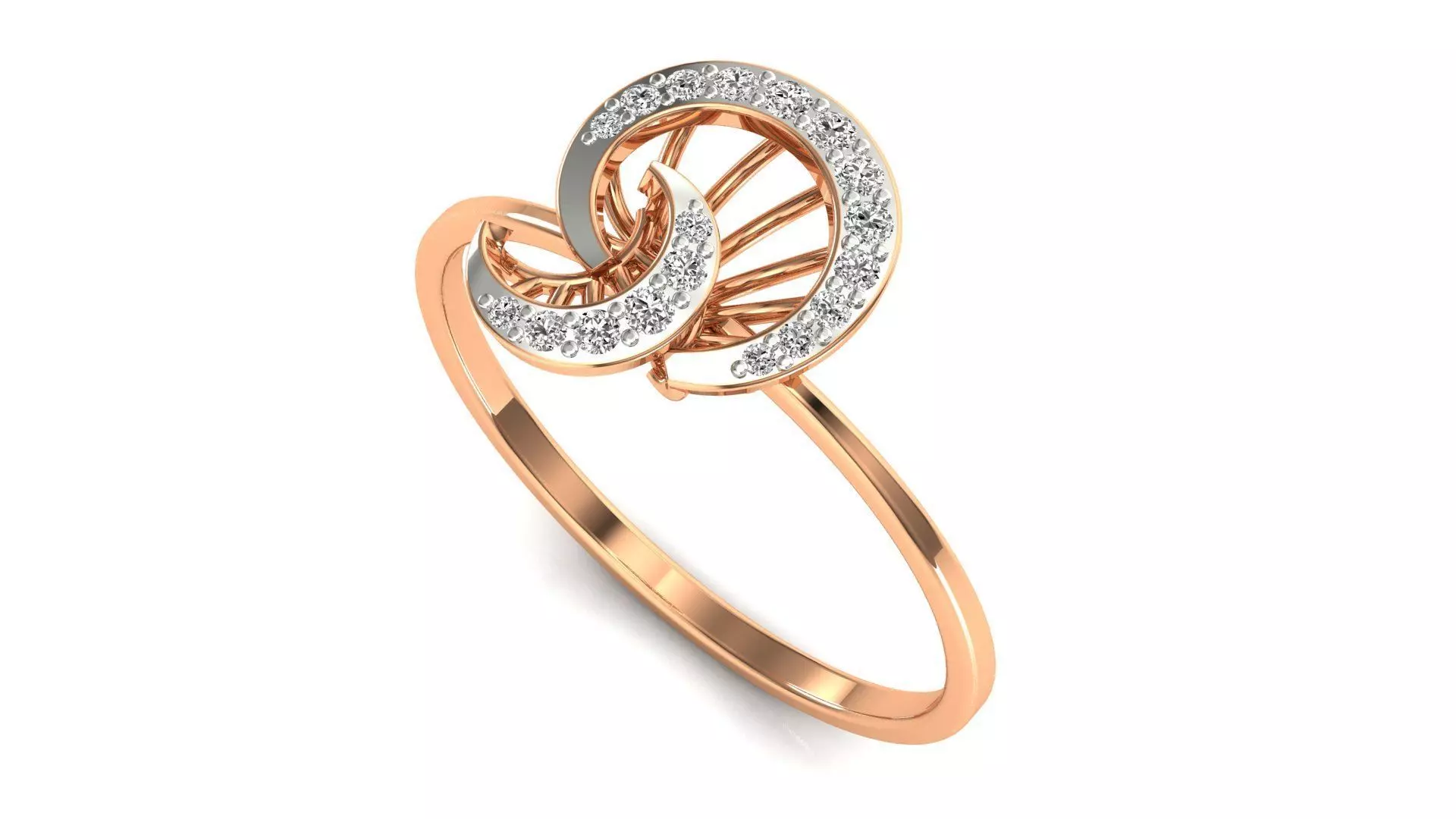 Ring-07 sterling silver pendant with diamond in middle 3D print model_0