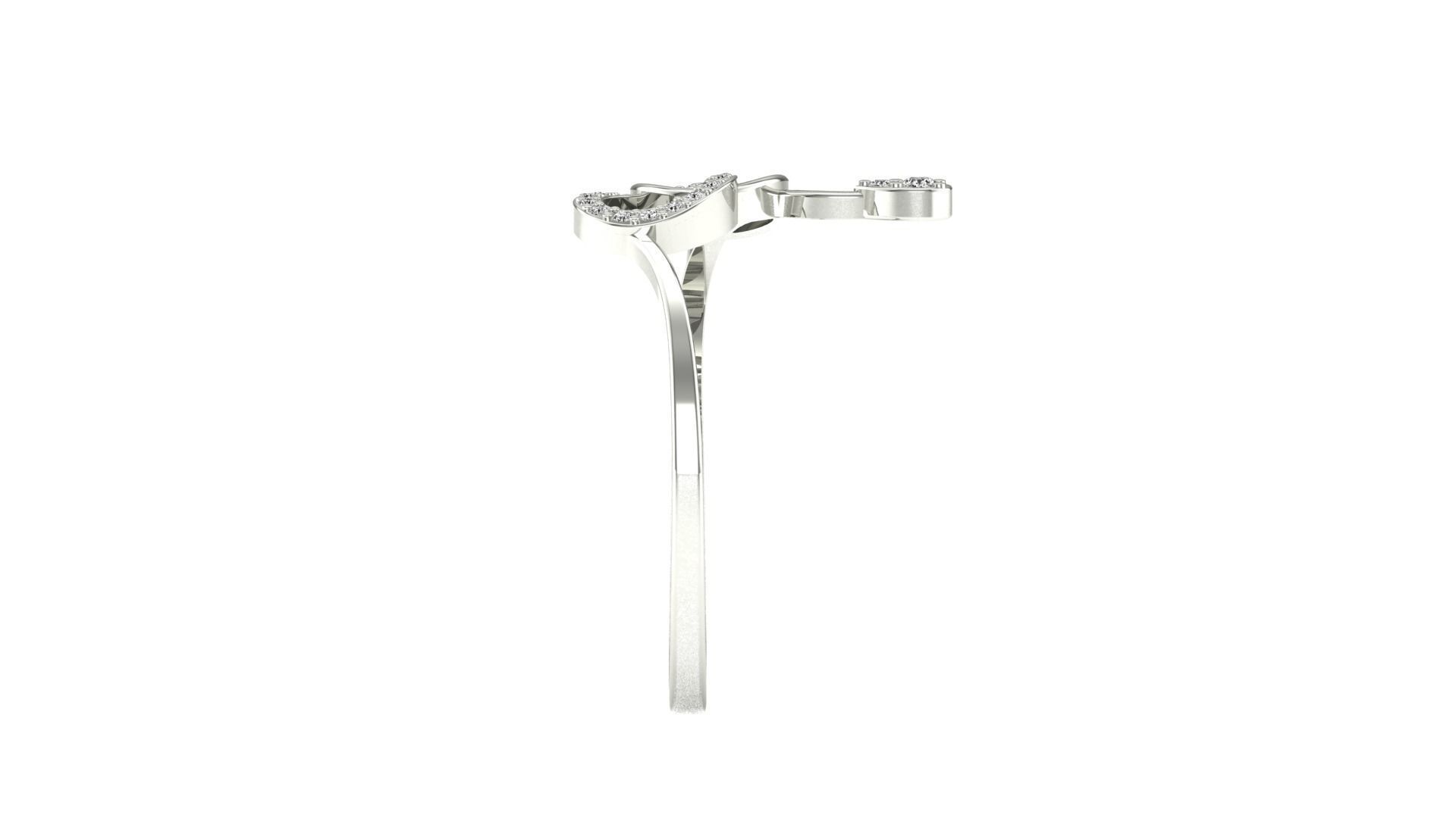 Ring-06 sterling silver ring with diamonds 3D print model_15