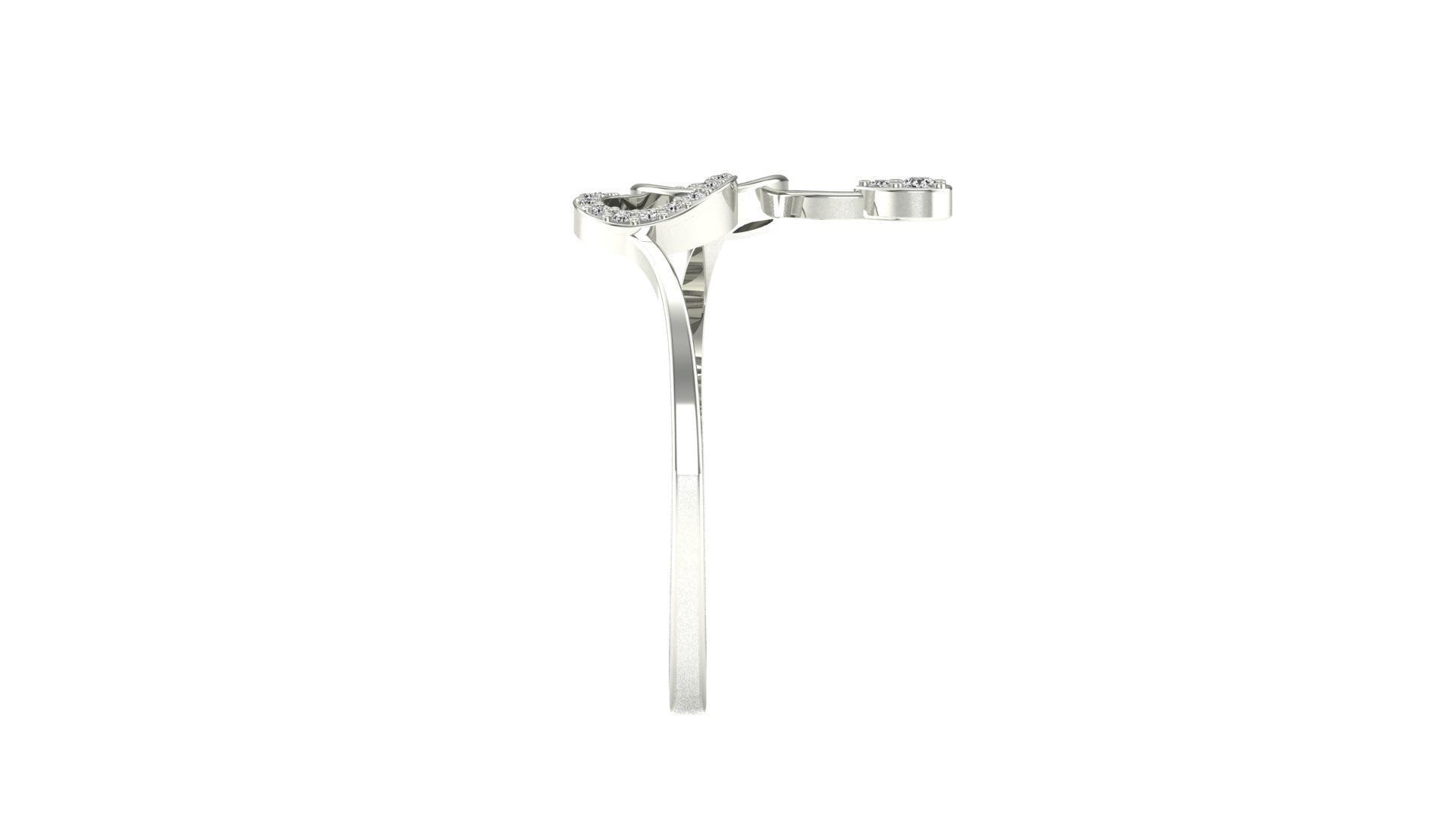 Ring-06 sterling silver ring with diamonds 3D print model_14