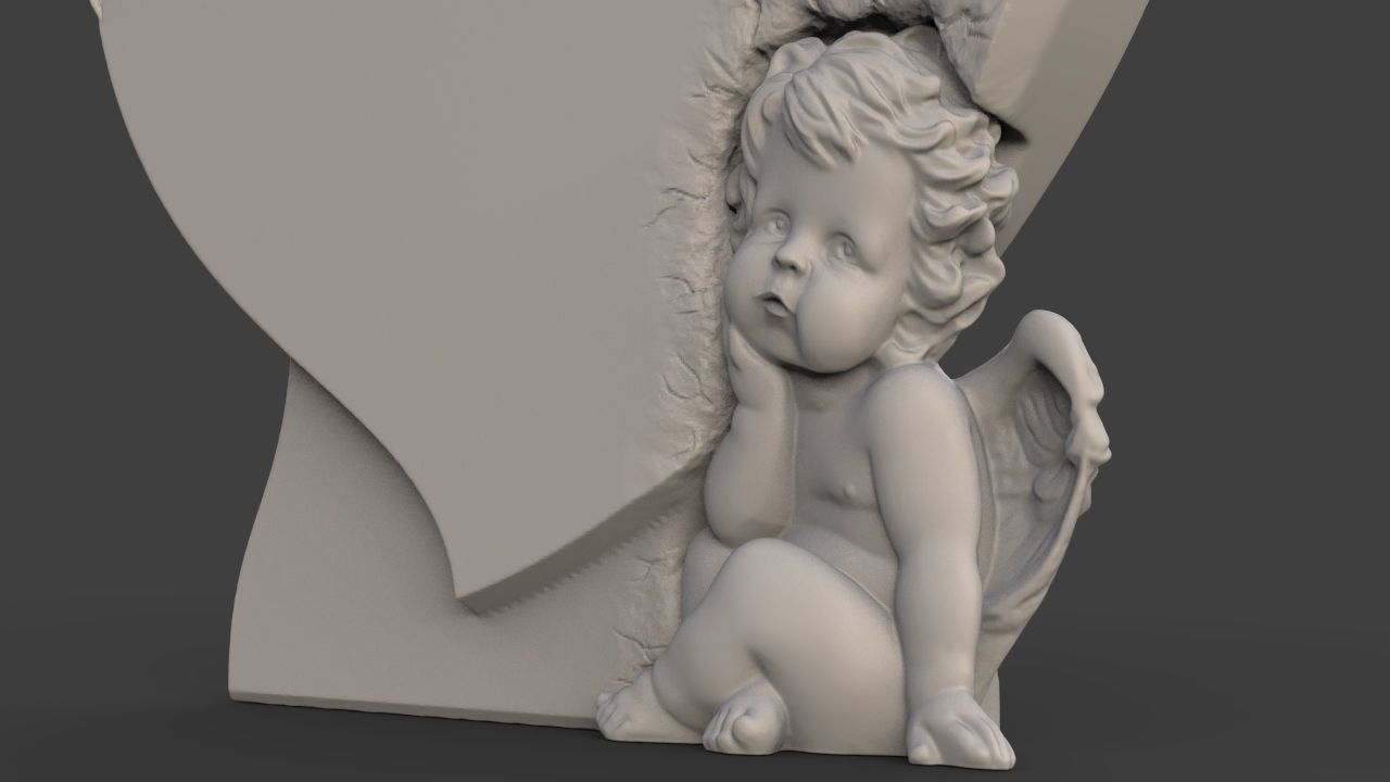 Angel Monument Tombstone 3D print model_4