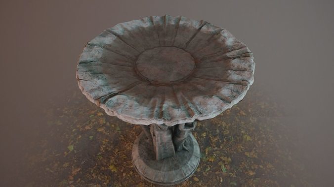 BirdBath Statue 3D model 4