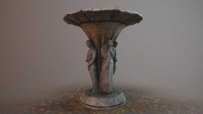 BirdBath Statue 3D model 3