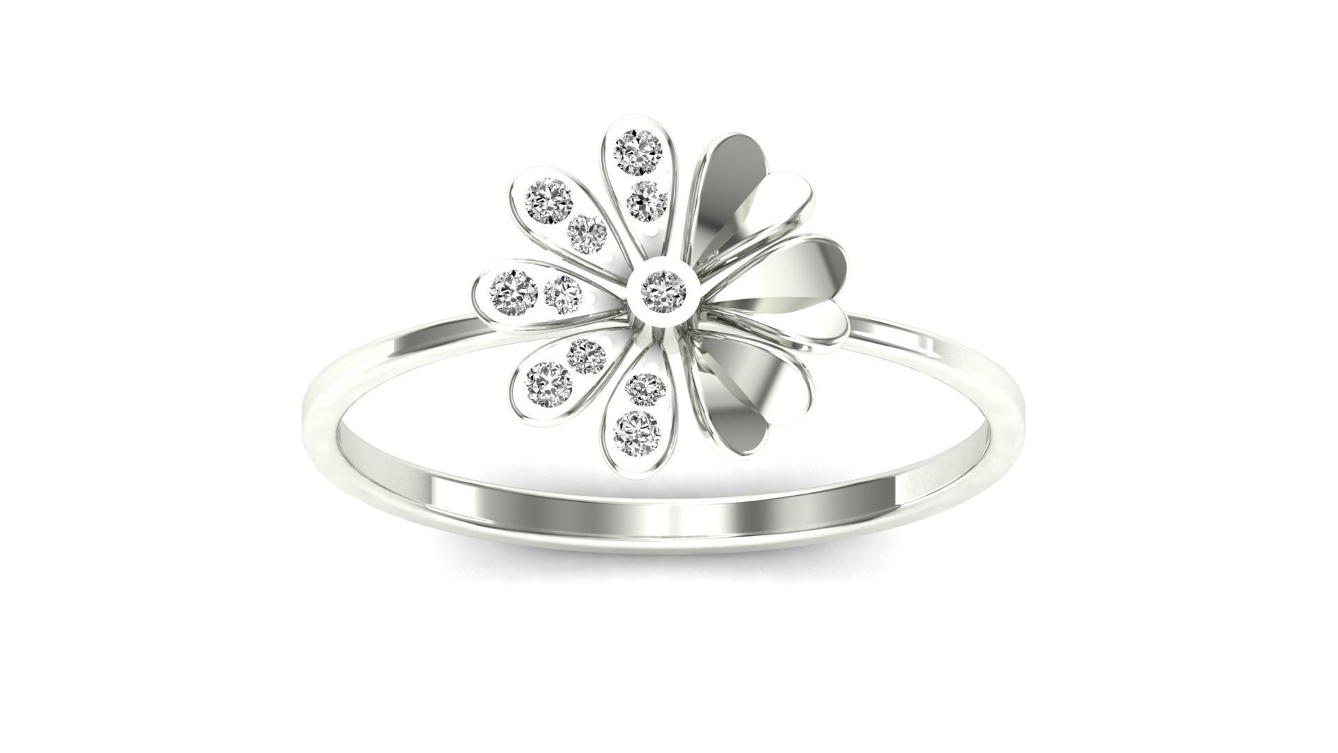 Ring-05 rose gold ring with diamonds 3D print model_20