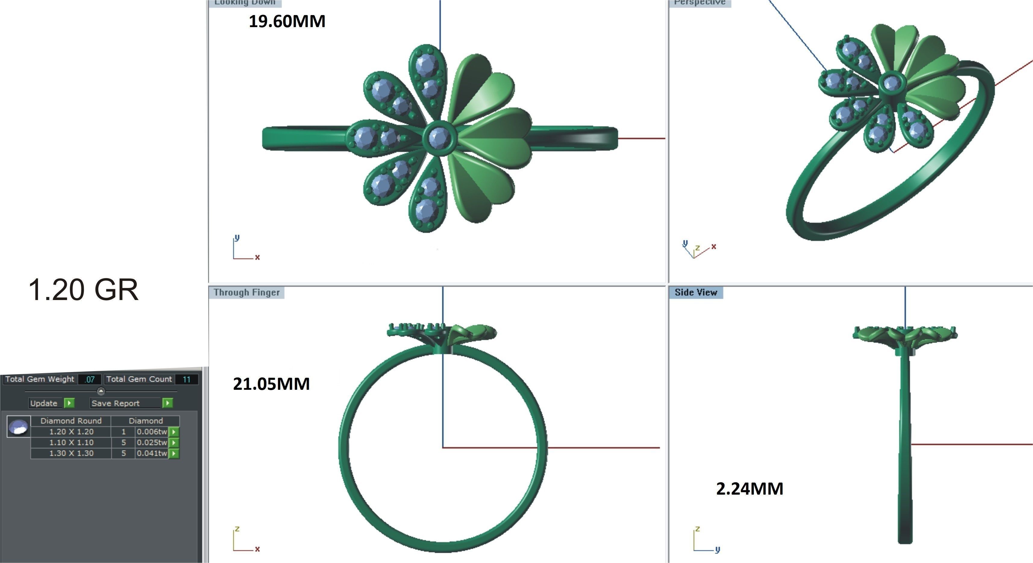 Ring-05 rose gold ring with diamonds 3D print model_24