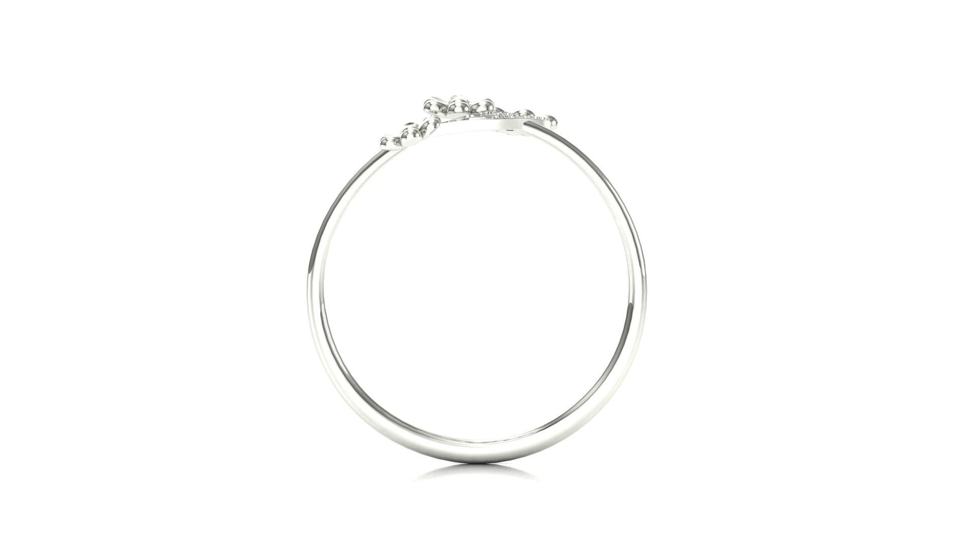 Ring-02 rose gold flower ring with diamonds 3D print model_9