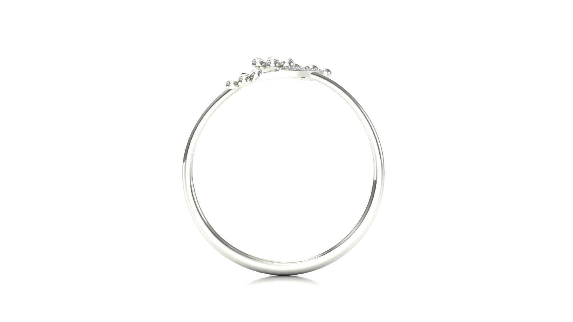 Ring-02 rose gold flower ring with diamonds 3D print model_8