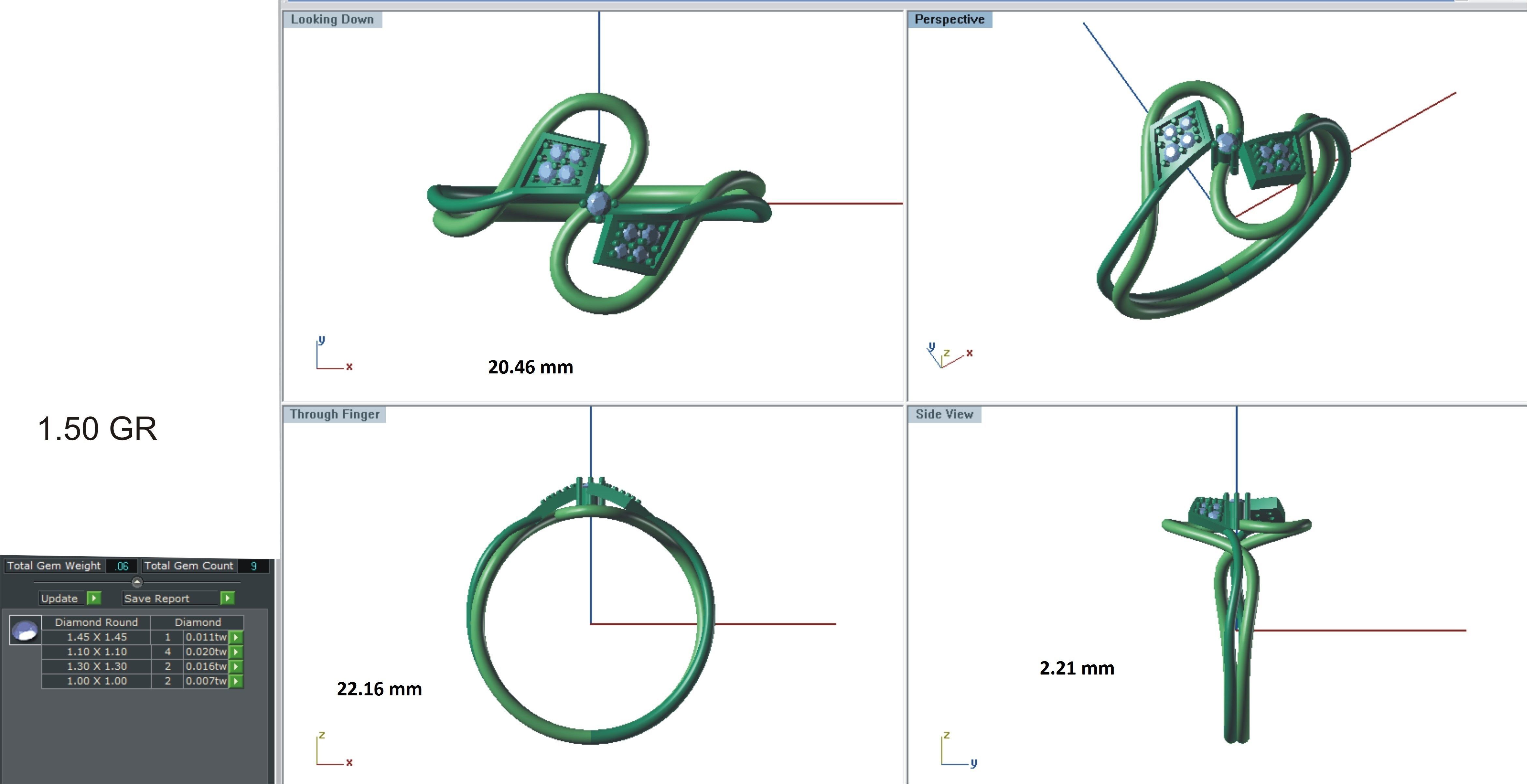 Ring-115 diamond ring in rose gold 3D print model_24