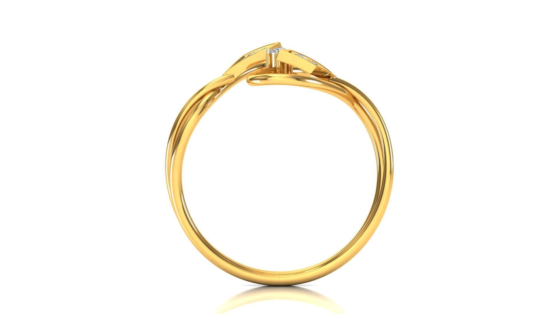 Ring-115 diamond ring in rose gold 3D print model_11