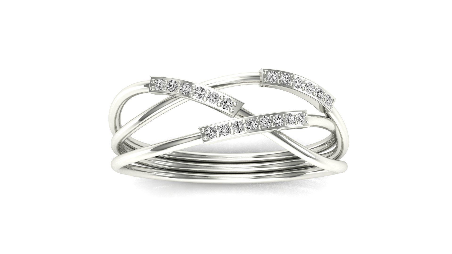 Ring-100 rose gold diamond ring 3D print model_20