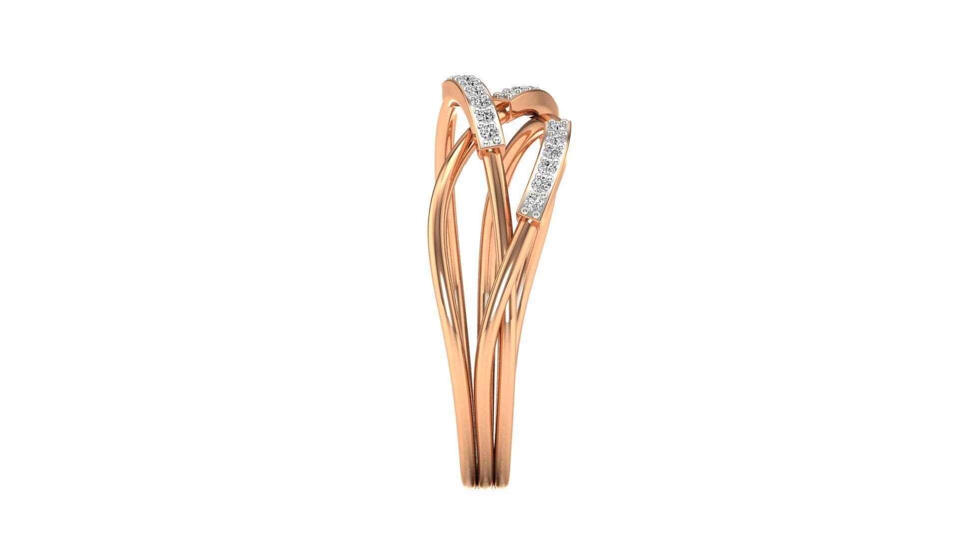 Ring-100 rose gold diamond ring 3D print model_12