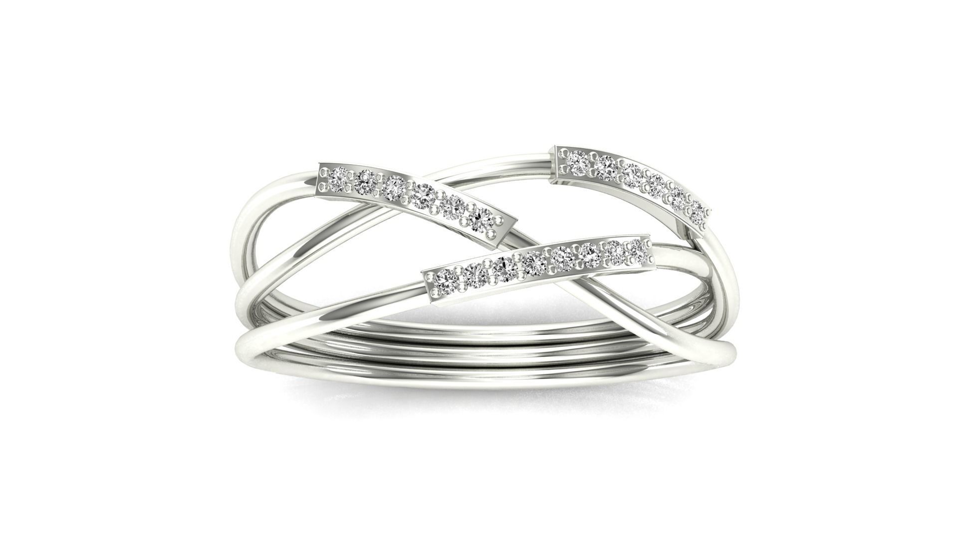 Ring-100 rose gold diamond ring 3D print model_21