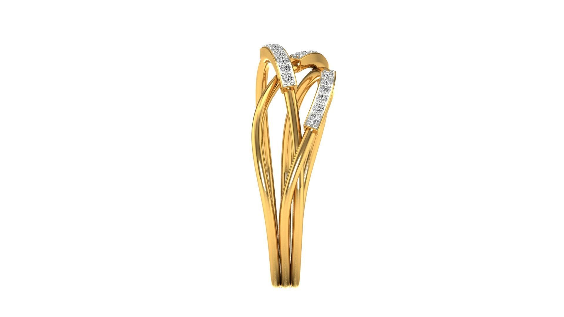 Ring-100 rose gold diamond ring 3D print model_17