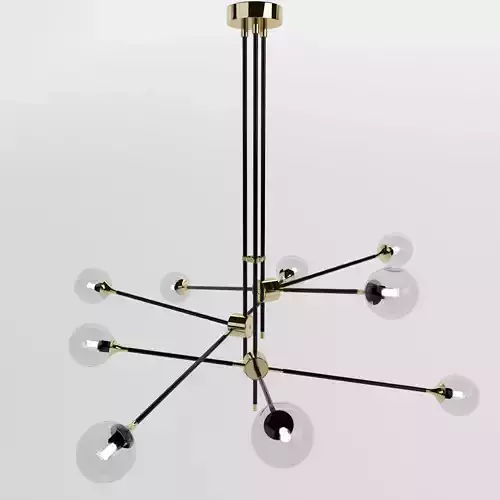 Chandelier gold with glass balls