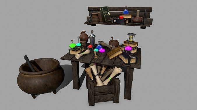 Alchemy Set Low-poly 3D model