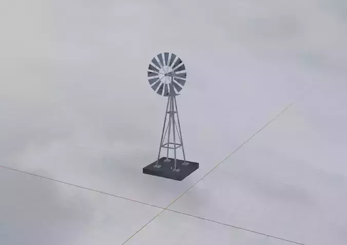 High Quality Textured WildWest Rusty Windmill Model