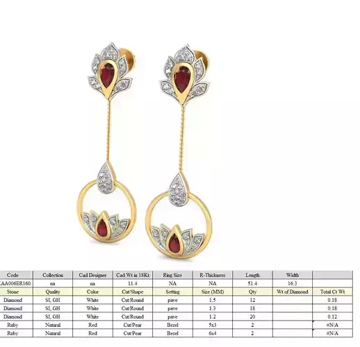 Women earrings 3dm stl render