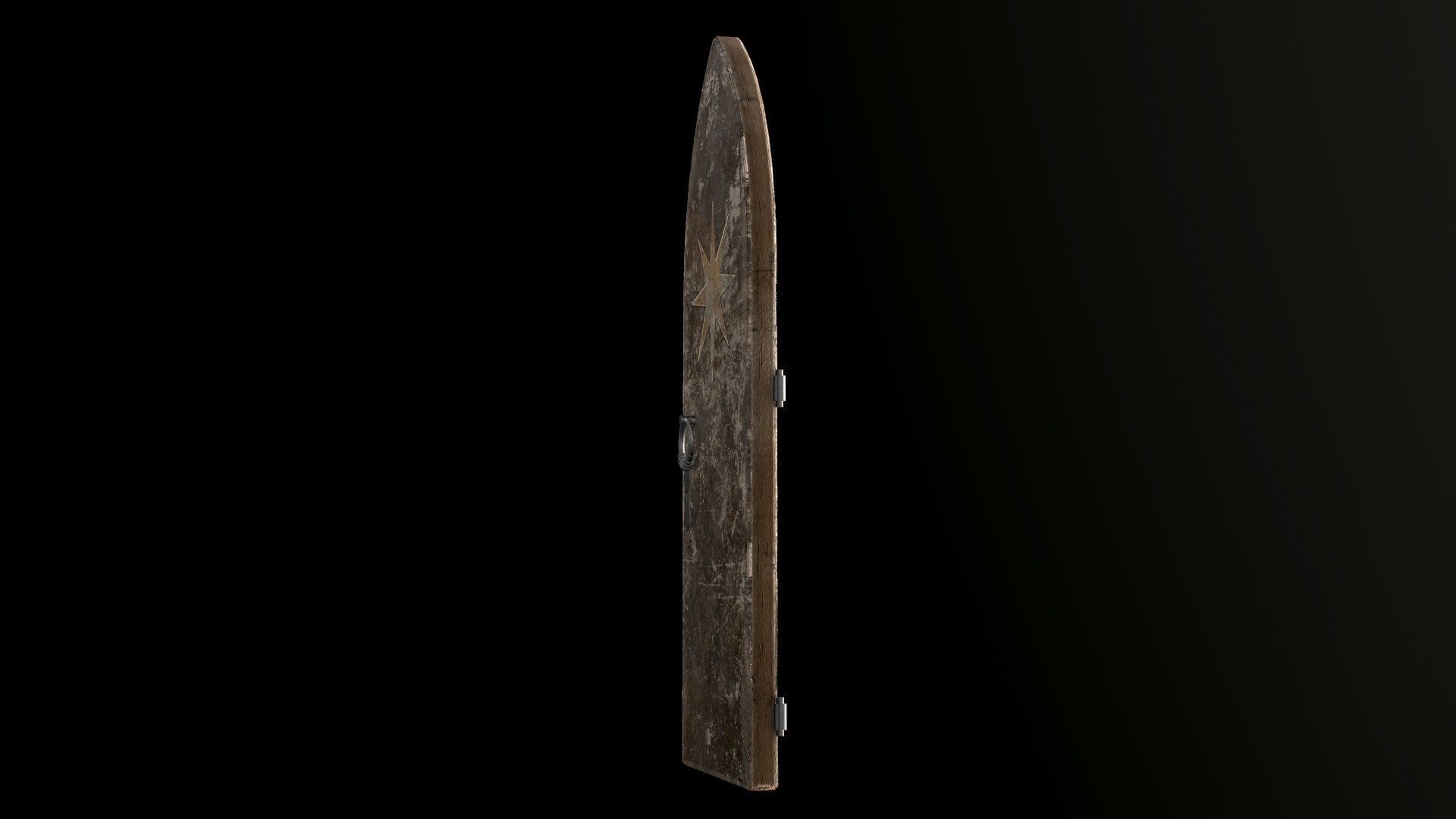 Old Single Medieval Door Low-poly 3D model_27