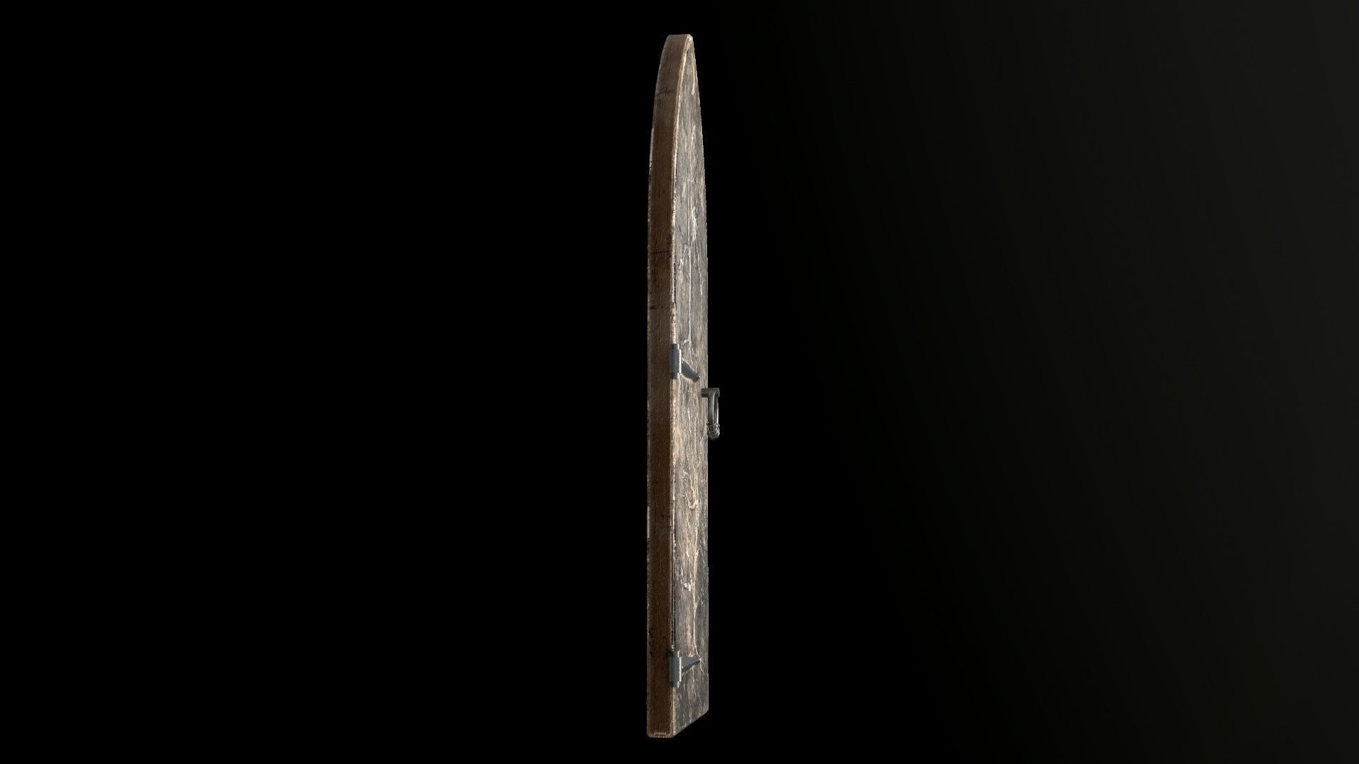 Old Single Medieval Door Low-poly 3D model_26