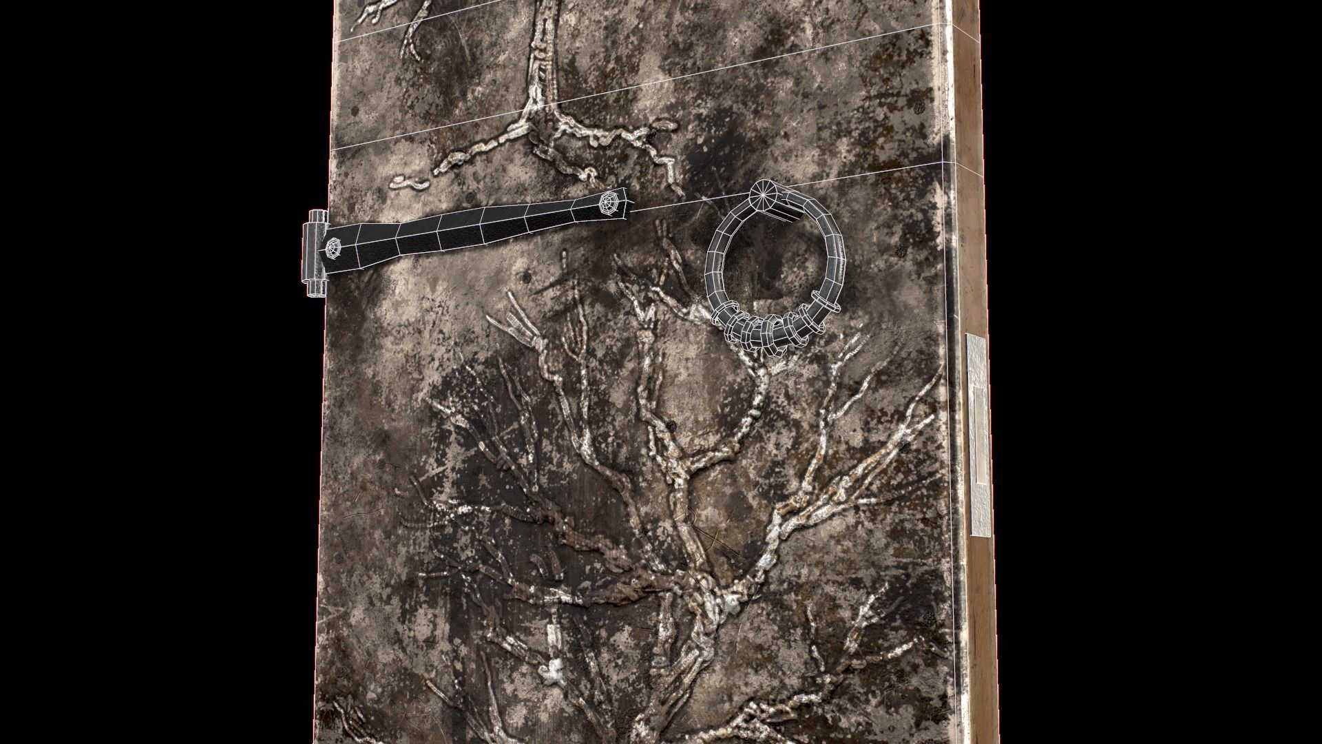 Old Single Medieval Door Low-poly 3D model_46