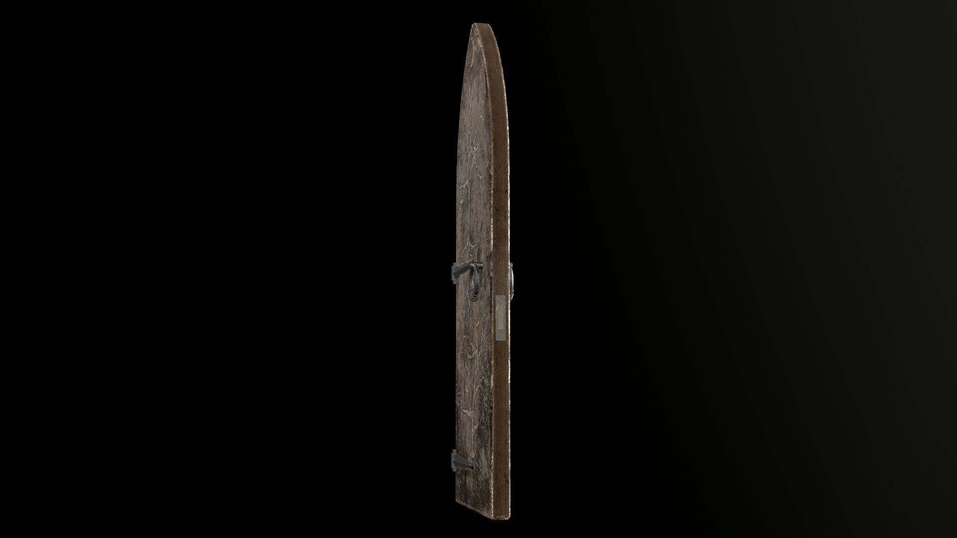 Old Single Medieval Door Low-poly 3D model_35