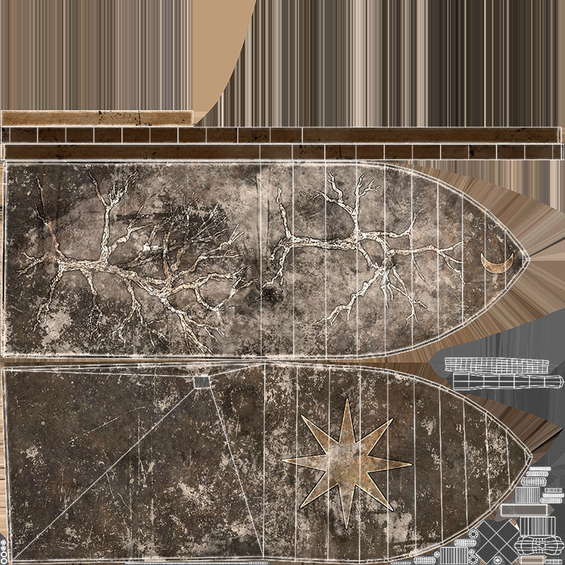 Old Single Medieval Door Low-poly 3D model_42