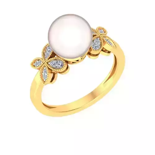 Women pearl ring earrings pendant 3dm render